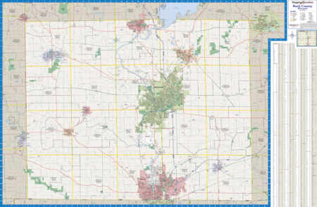 Rock County Wall Map