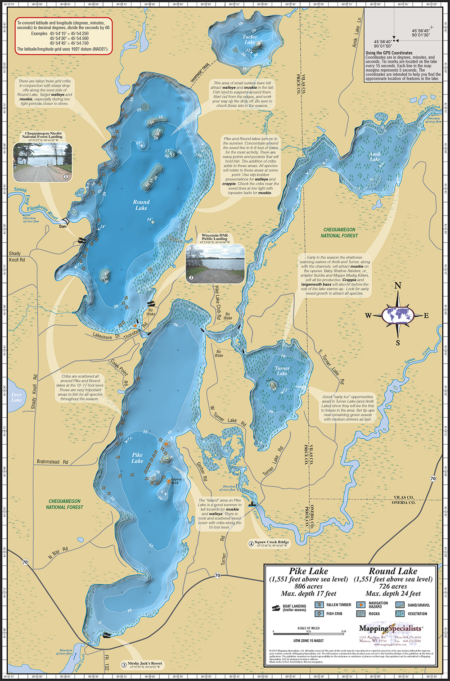 Pike & Round Lakes Chain Fold Map