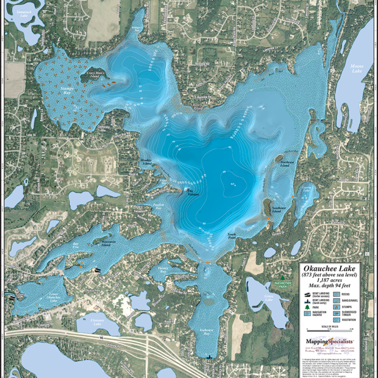 Okauchee Lake Fold Map Mapping Specialists Limited