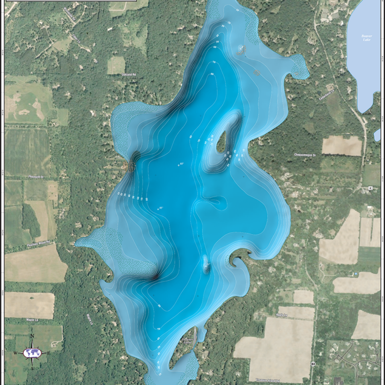 Pine Lake Wall Map - Mapping Specialists Limited