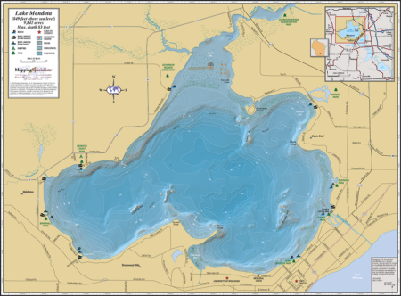 Lake Mendota Wall Map