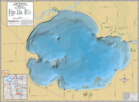 Lake Kegonsa Wall Map