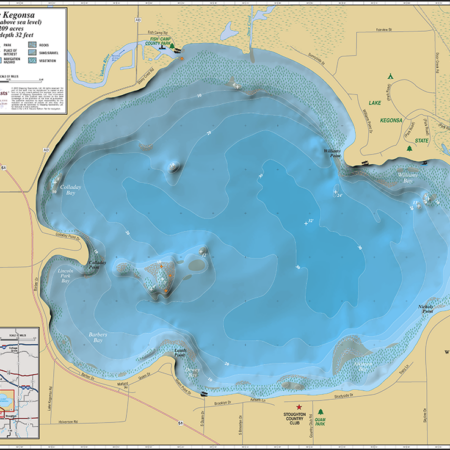 Lake Kegonsa Wall Map