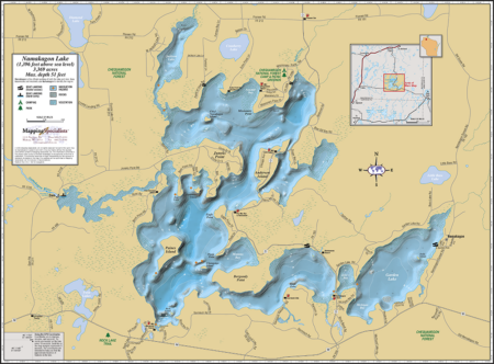 Namakagon Lake Wall Map