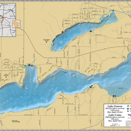 Lake Geneva Wall Map