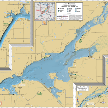 Lake Wisconsin Wall Map