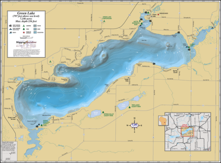 Green Lake Wall Map