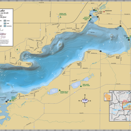 Green Lake Wall Map