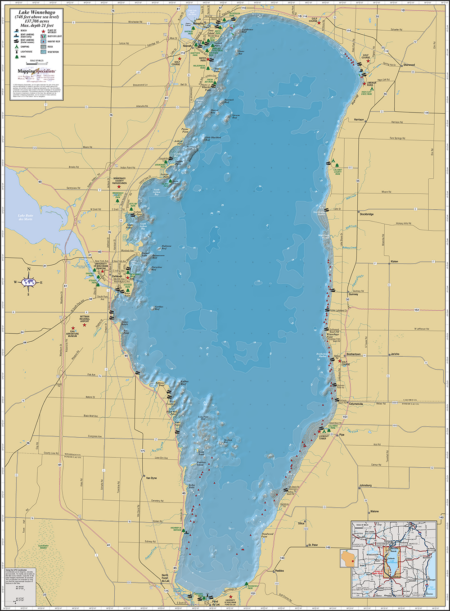 Lake Winnebago Wall Map