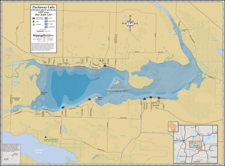 Puckaway Lake Wall Map