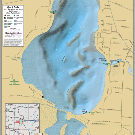 Rock Lake Wall Map