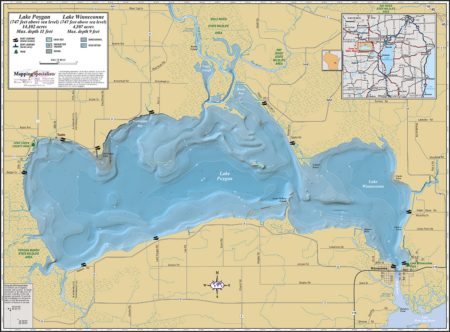 Lake Poygan & Lake Winneconne Wall Map