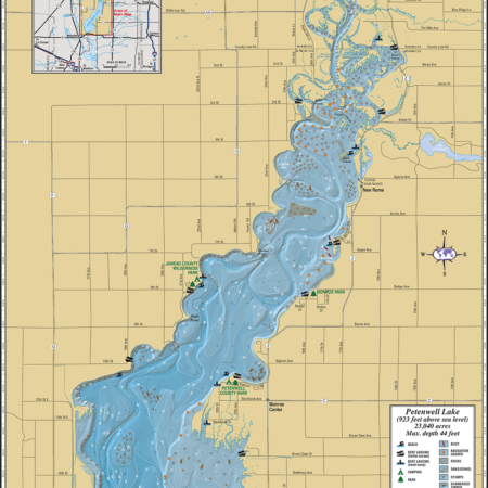 Petenwell Lake Wall Map