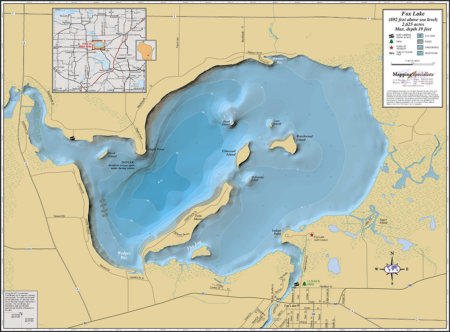 Fox Lake Wall Map