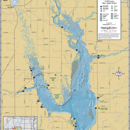 Castle Rock Lake Wall Map