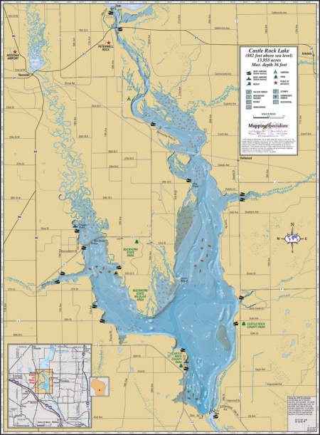 Castle Rock Lake Wall Map