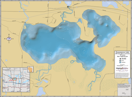 Oconomowoc Lake Wall Map