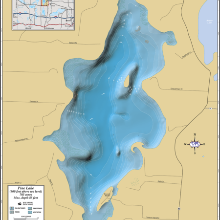 Pine Lake Wall Map