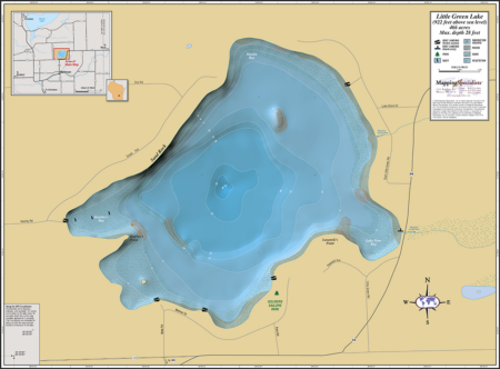 Little Green Lake Wall Map