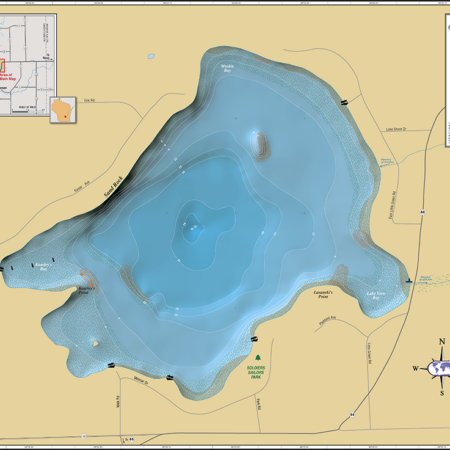 Little Green Lake Wall Map