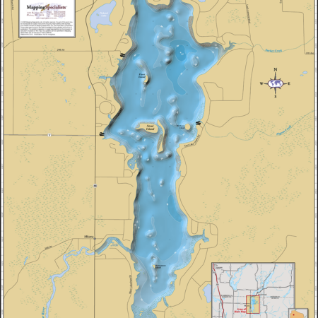 Red Cedar Lake Wall Map