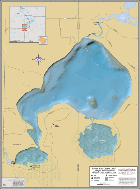 Lower Eau Claire Wall Map