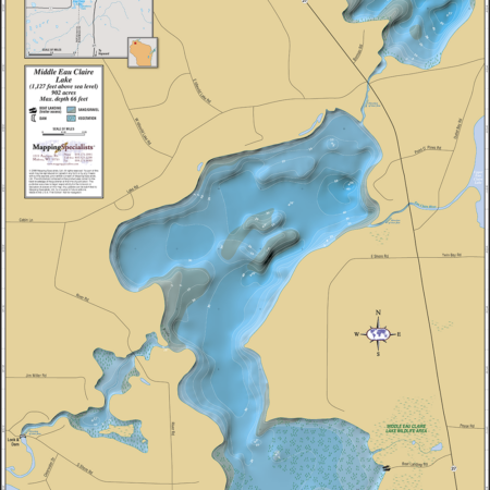 Middle Eau Claire Wall Map