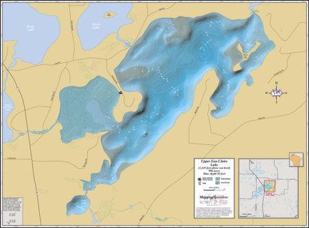 Upper Eau Claire Wall Map