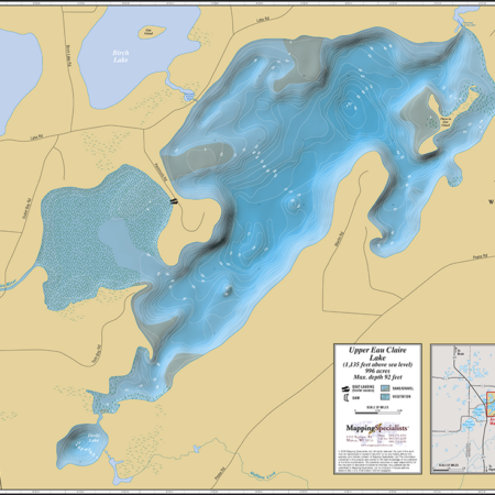 Upper Eau Claire Wall Map