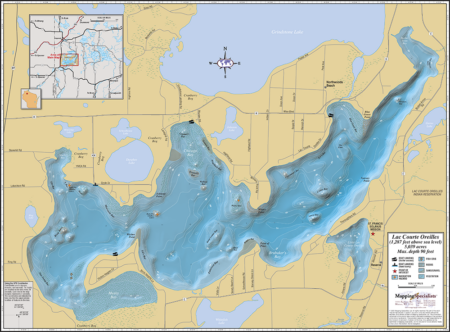 Lac Courte Oreilles Wall Map