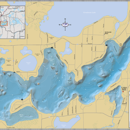 Lac Courte Oreilles Wall Map