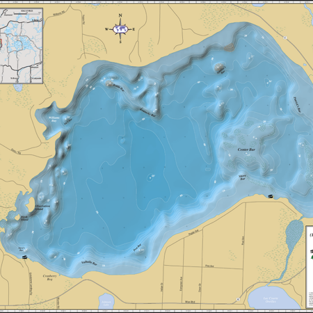 Grindstone Lake Wall Map