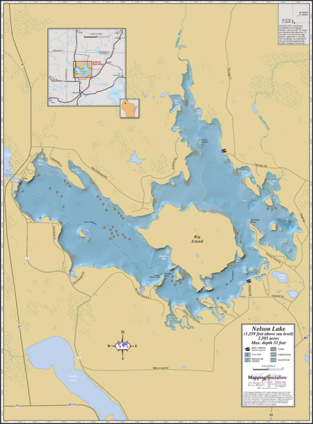 Nelson Lake Wall Map
