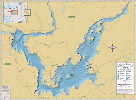 Moose Lake Wall Map