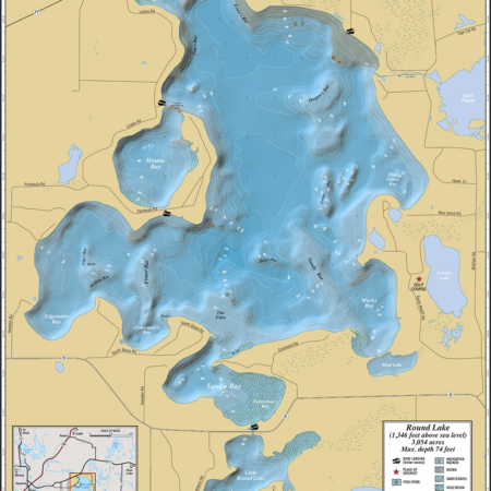 Round Lake Wall Map