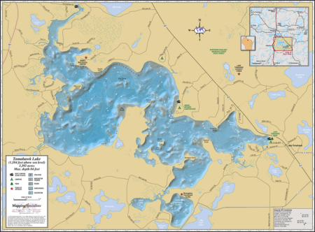 Tomahawk Lake Wall Map