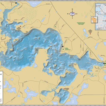 Tomahawk Lake Wall Map