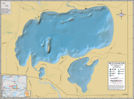 Big St. Germain Lake Wall Map