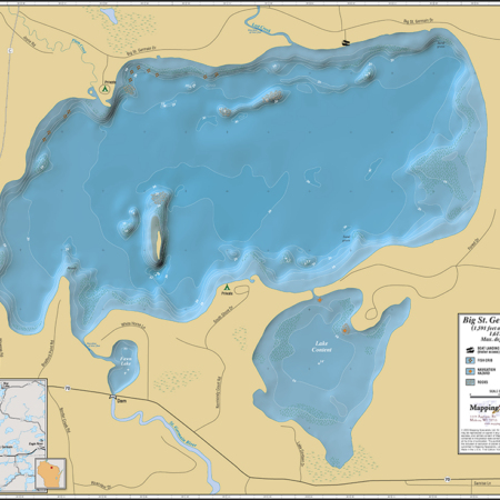 Big St. Germain Lake Wall Map