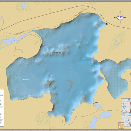 Little Arbor Vitae Lake Wall Map