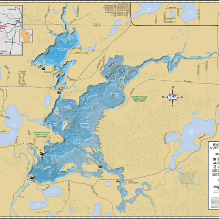 Rainbow Flowage Wall Map