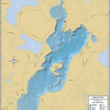 Squirrel Lake Wall Map