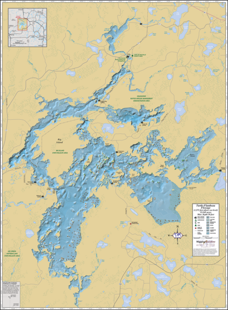 Turtle-Flambeau Flowage Wall Map