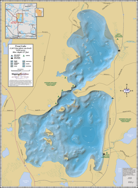 Trout Lake Wall Map