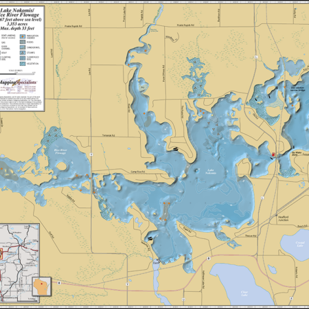 Lake Nokomis Wall Map