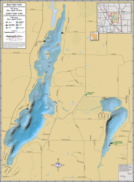 Big & Little Cedar Lakes Fold Map