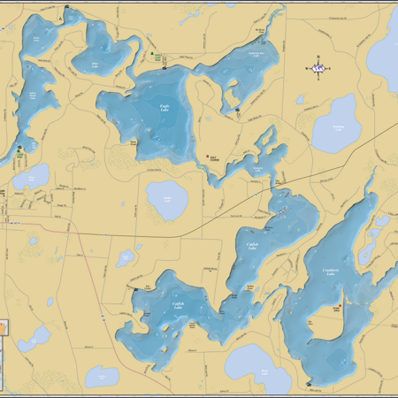 Eagle River Chain Wall Map