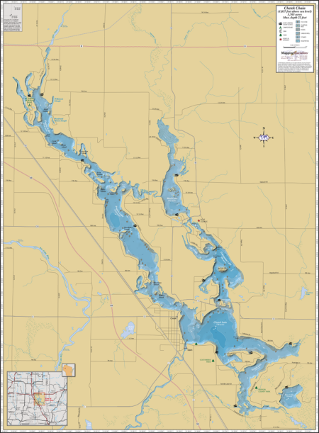 Chetek Chain Wall Map