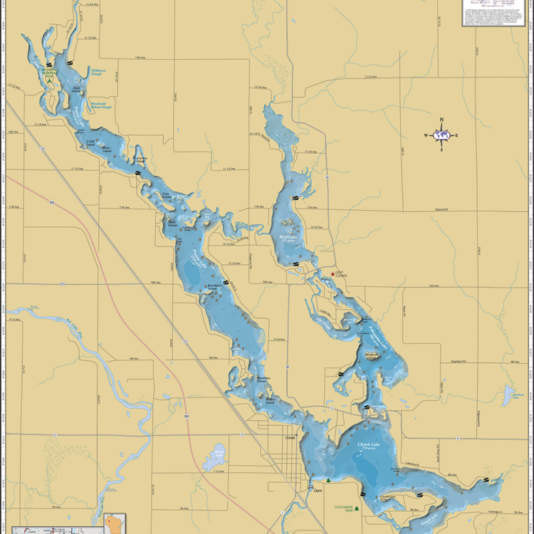 Lake Chetac Enhanced Wall Map vrogue.co