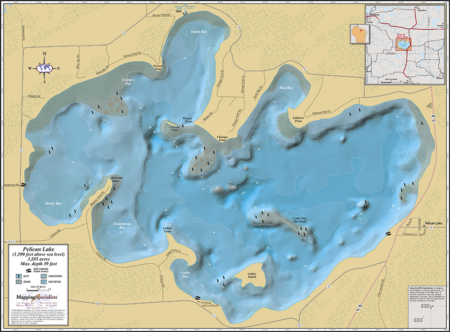 Pelican Lake Wall Map